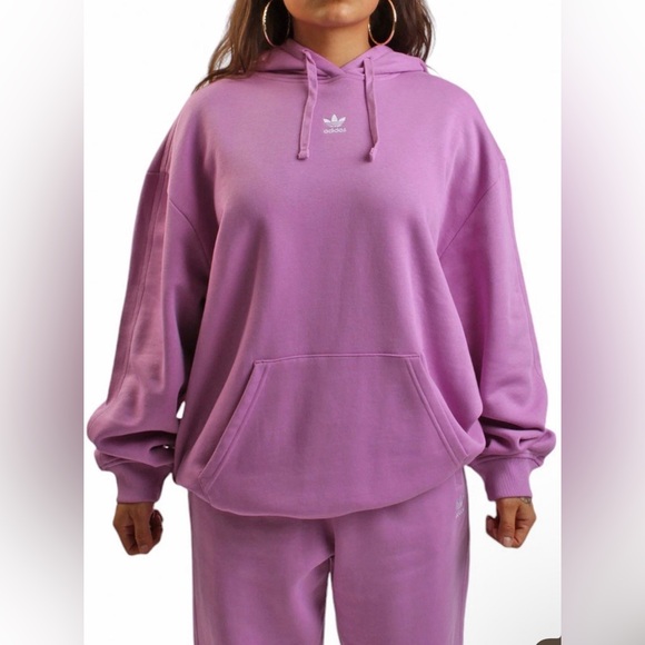 Adidas Essential Fleece Oversize Women’s Hoodie Athletic Pink Hooded XS - Picture 1 of 5